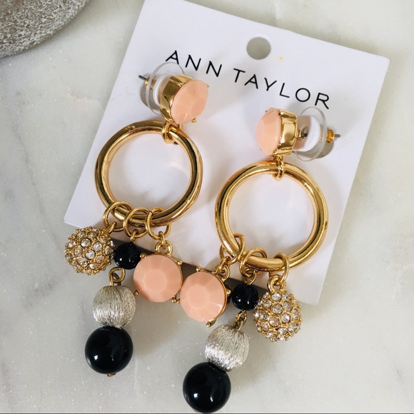 ANN TAYLOR Fireball Charm Drop Hoop Earrings - Picture 7 of 7